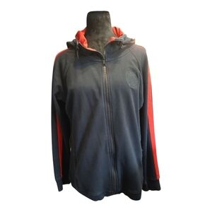 L-RL Ralph Lauren Navy and Red Zip-Up Hoodie Large